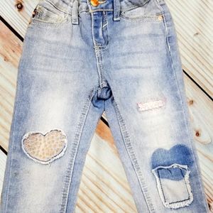 Vigoss 3T girls heart patchwork jeans